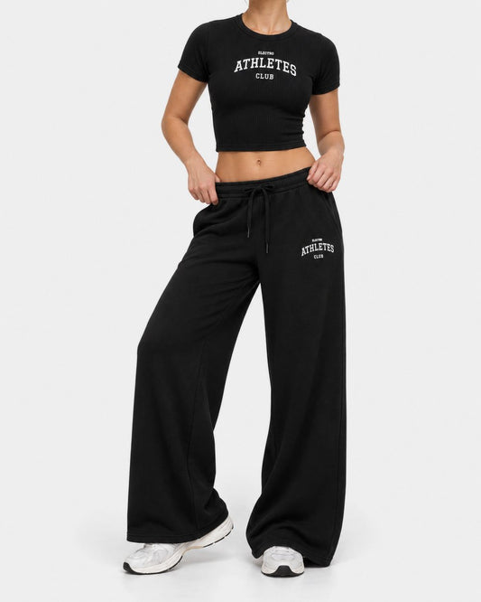 Athletes Ribbed Baby Tee in Black