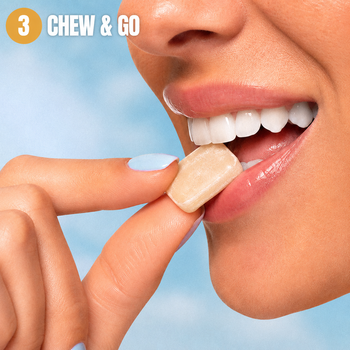 Step 3: Chew the gum piece and go about your day