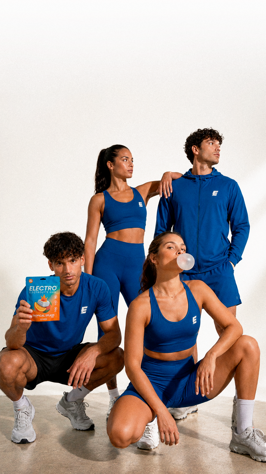 Three athletes with Electro Electrolyte Gum