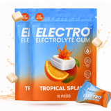 ELECTRO Hydration Gum - Sugar Free Electrolyte Gum, Fast-Acting Liquid Core, Zero Sugar, Zero Calories, Sodium Potassium Magnesium, Tropical Splash Flavor, Fast Hydration for Gym Workout Sports Travel, 30 Pieces