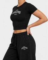 Athletes Ribbed Baby Tee in Black