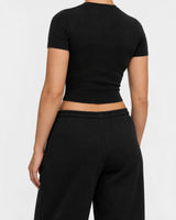 Athletes Ribbed Baby Tee in Black