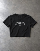 Athletes Ribbed Baby Tee in Black