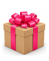Kraft gift box with a pink bow