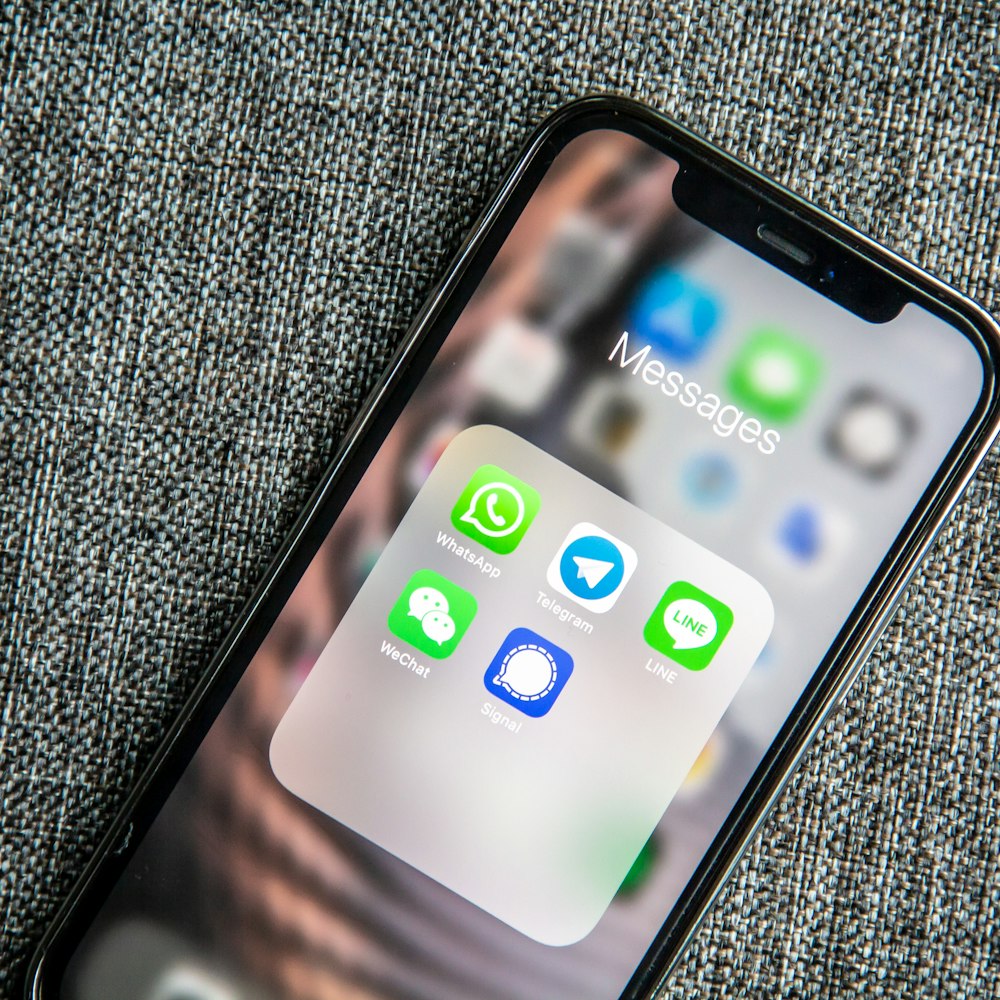 Phone showing messaging apps