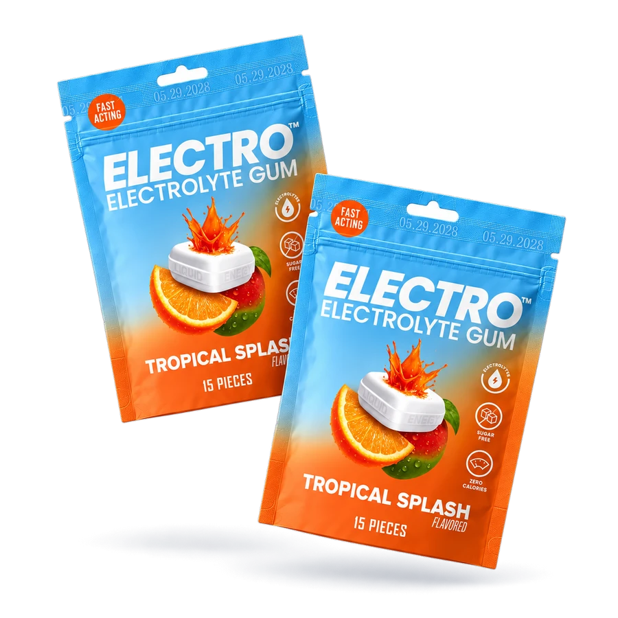 Electro electrolyte gum, Tropical Splash, two pouches