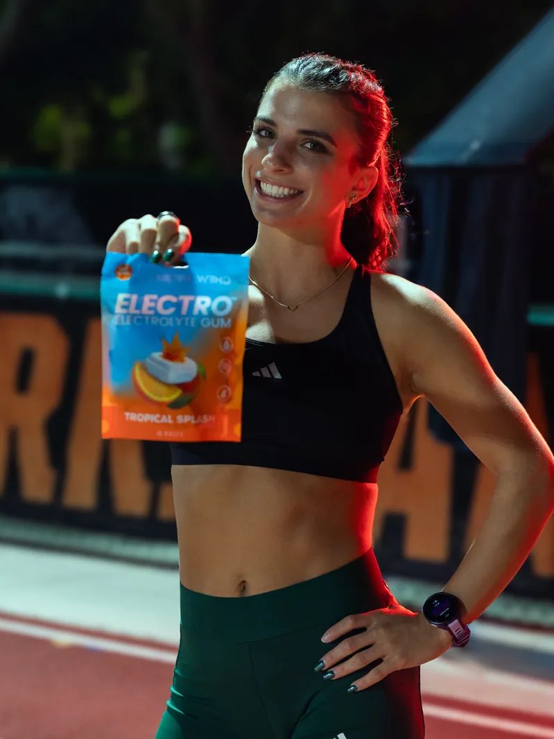 Athlete ambassador holding Electro